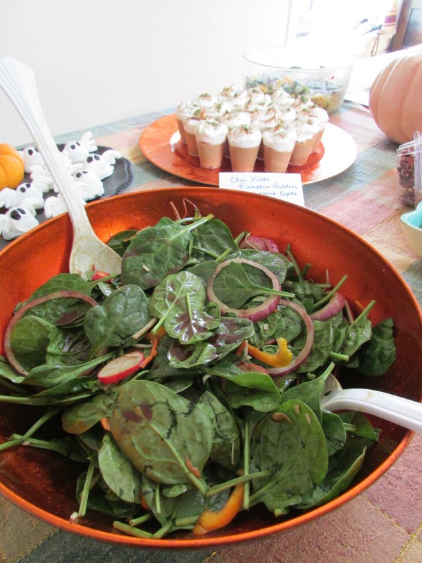 Halloween Spinach Salad with Dressing - @freshandeasy - @wildoats