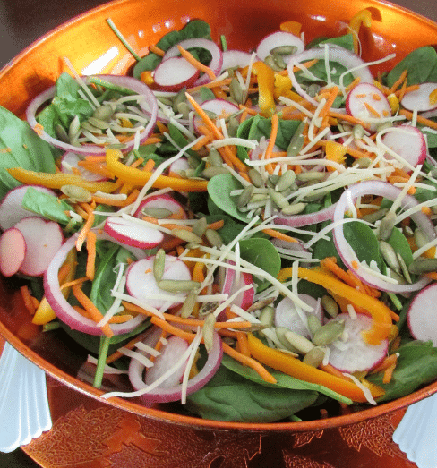 Spinach Salad with Pumpkin Seed Oil Dressing