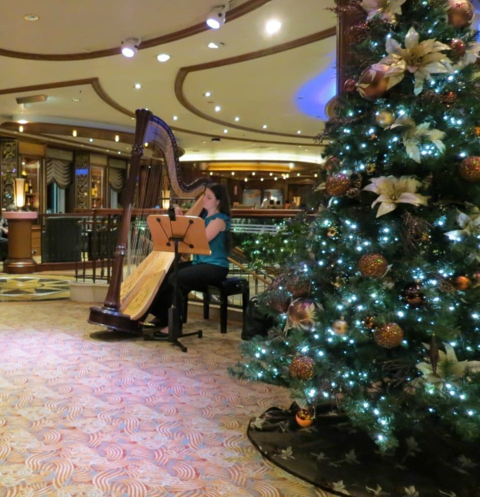 Baby Boomer Travel | Cruising | Cunard Queen Elizabeth - harpist