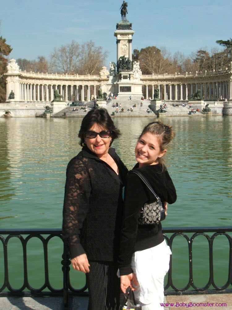 Kazia and Rebecca at lake near Prado Museum