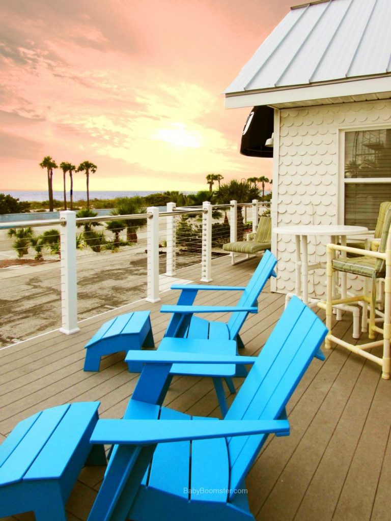 The deck of the Inn on the Beach at Sunset in Pass-a-Grille, Florida