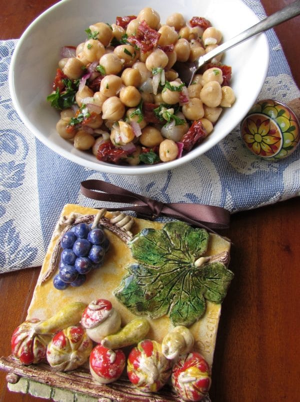 Baby Boomer Recipes | Vegan | Garbanzo Bean and Sun Dried Tomato Salad