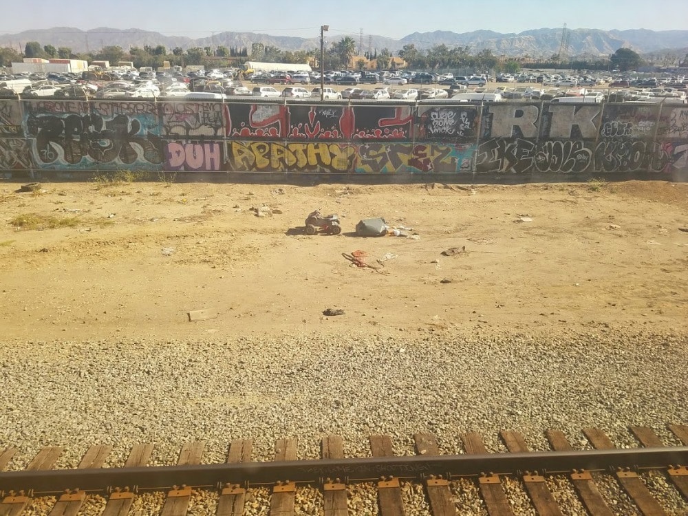 Baby Boomer Travel | Street Art | View from LA Amtrak train
