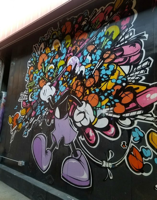 Baby Boomer Travel | Street Art | LA Arts District | Cartoon Wall Mural