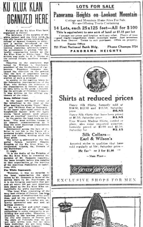 Denver Times 1921 - Organization of Racist Group - BlackKkKlansman review