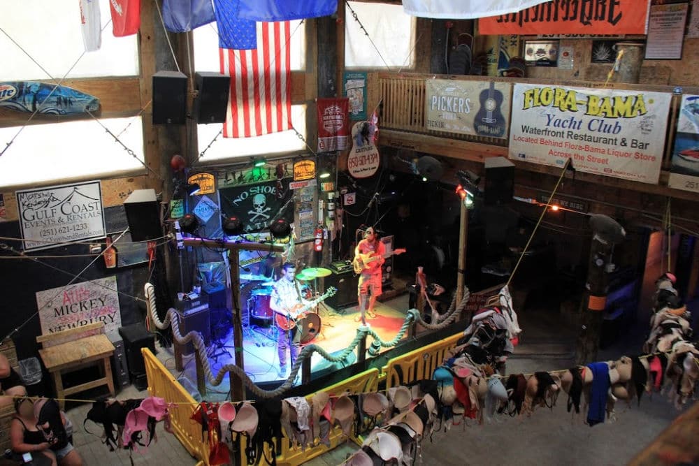 The Flora-Bama bar, home of the Bushwacker cocktail and the Flora-Bama annual mullet toss #Flora-Bama #bar #Alabama #fishtoss #Bushwacker