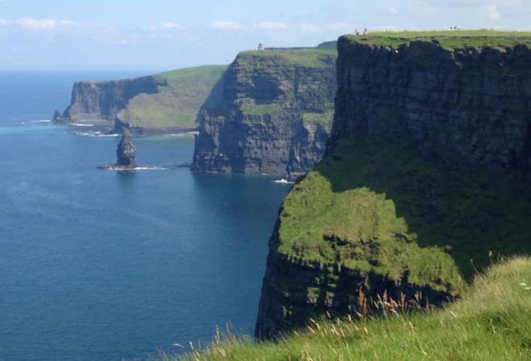 The Cliffs of Moher are located at the southwestern edge of the Burren region in County Clare, Ireland 