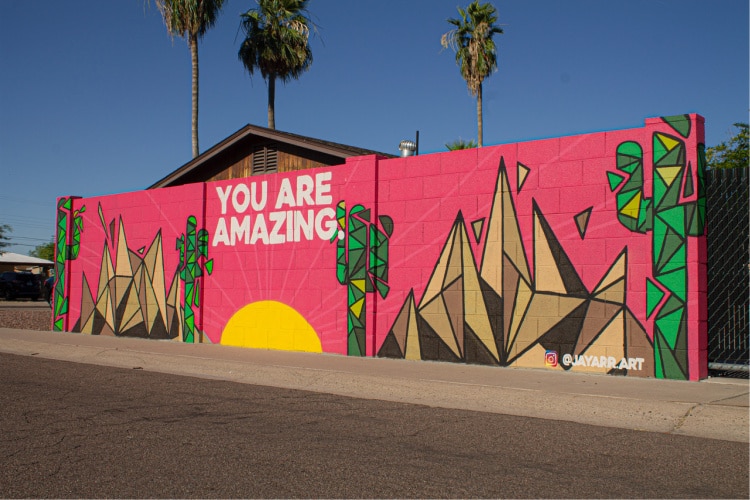 Mural by street artist Jayarr in Tempe  , AZ - You are Amazing!