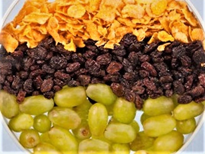 Grapes, raisins, cornflakes - like aging skin