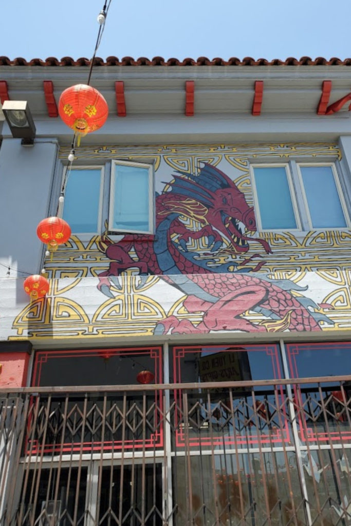 Dragon Mural Art in Los Angeles Chinatown