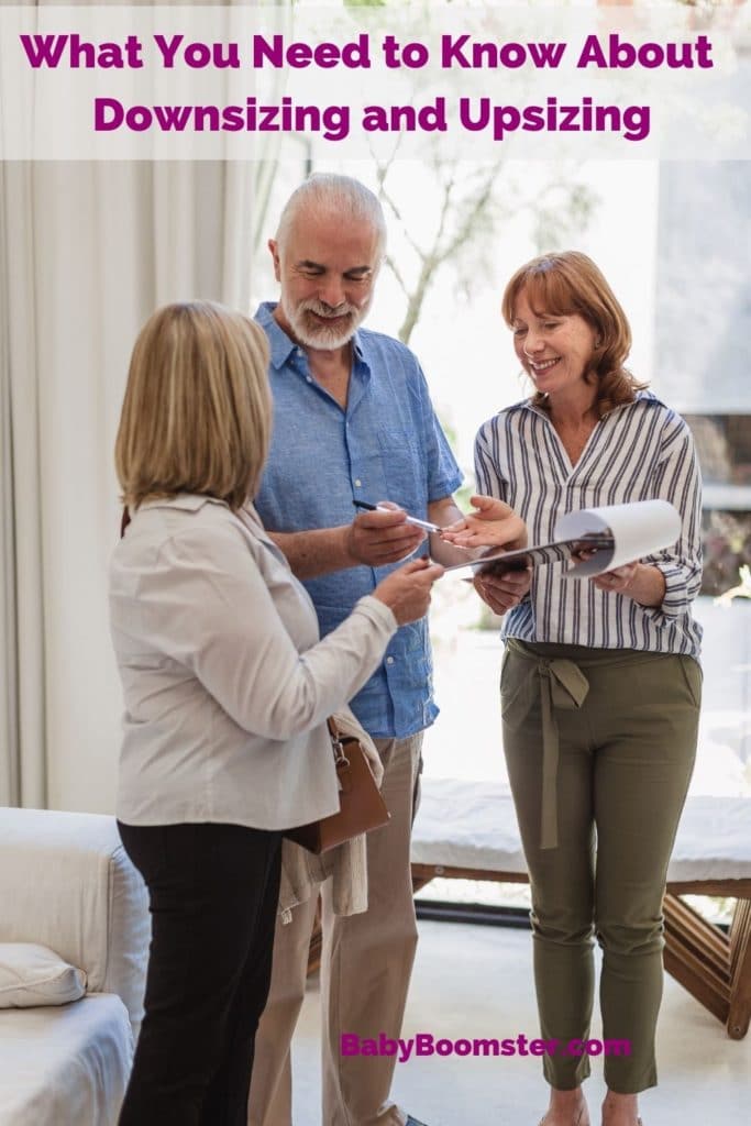 Senior couple talking to real estate agent