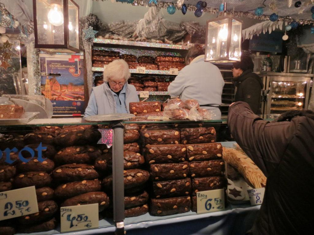 A vendor selling German gingerbread in Nurnberg, Germany.