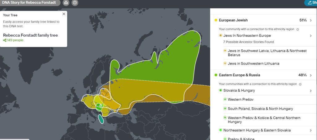 Ancestry European Jewish and Eastern Europe and Russia.