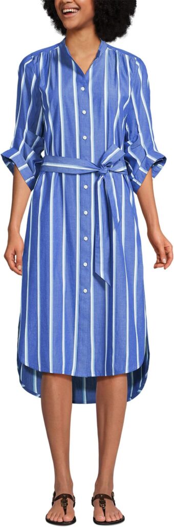 Lands' End Poplin Midi dress