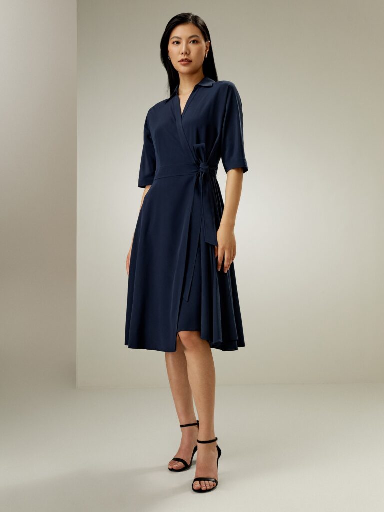 Front tie Wrap Dress by LilySilk