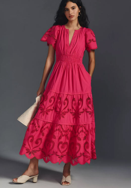 Anthropology The Somerset Maxi Dress Cutwork Edition