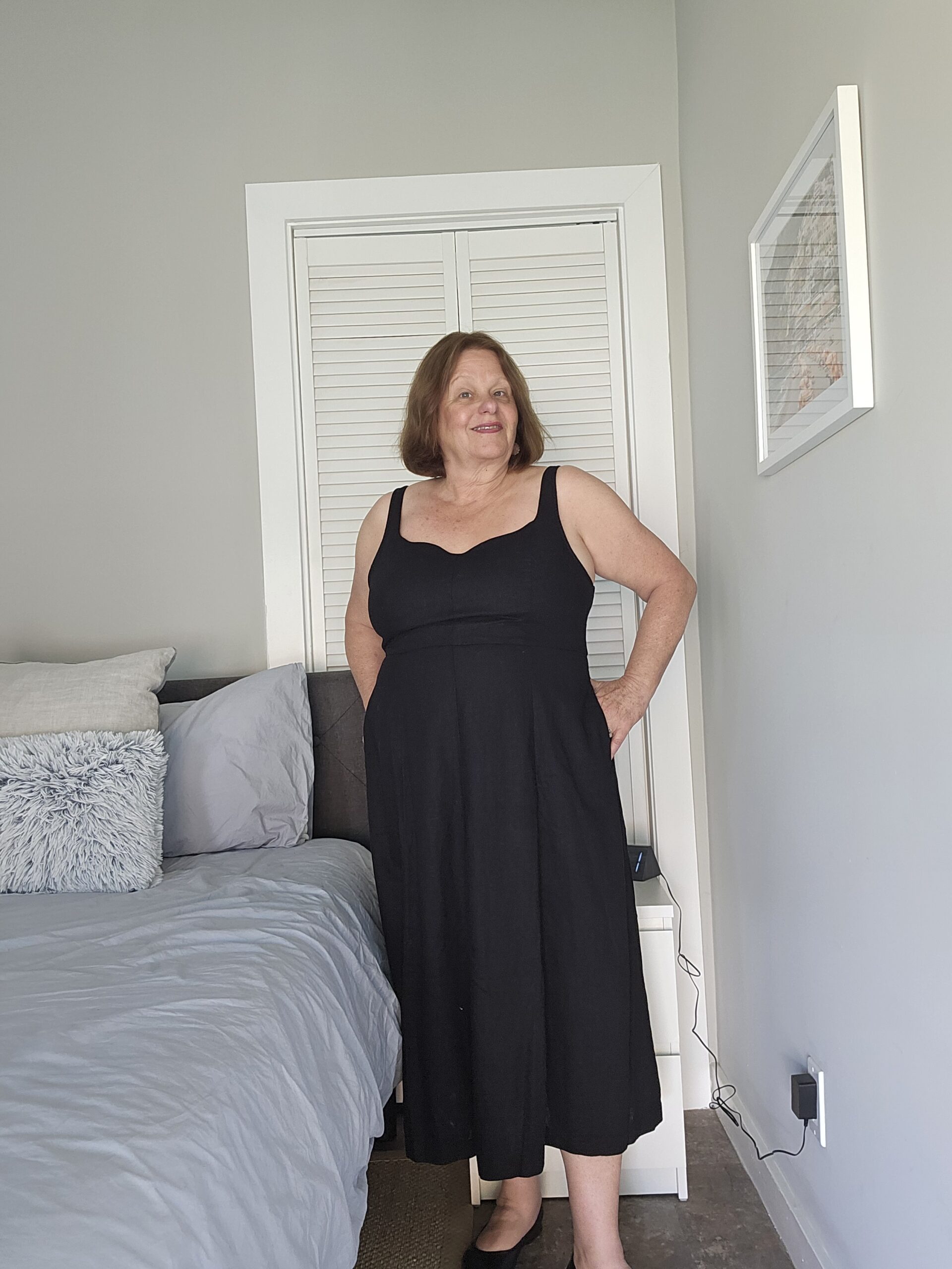 Old Navy Fit and Flare linen blend sundress.
