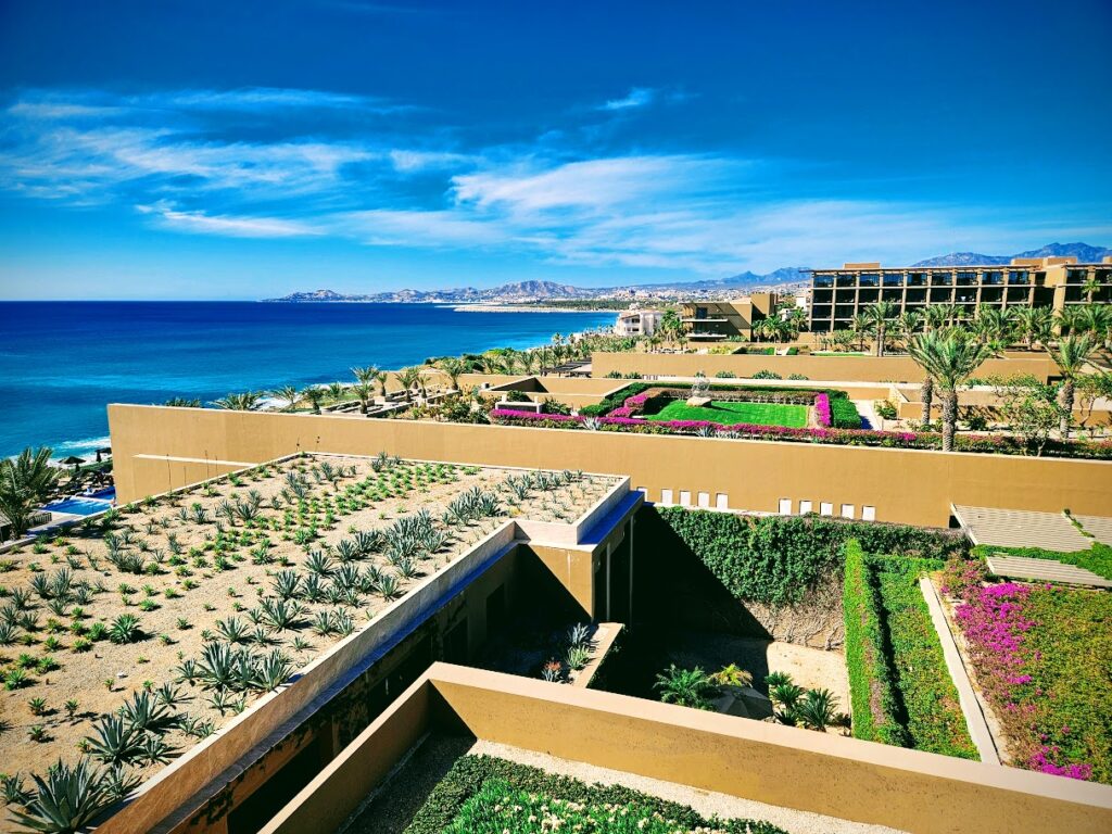 View of the J.W. Marriott Beach Resort and Spa in Los Cabos from the Bridal Suite.