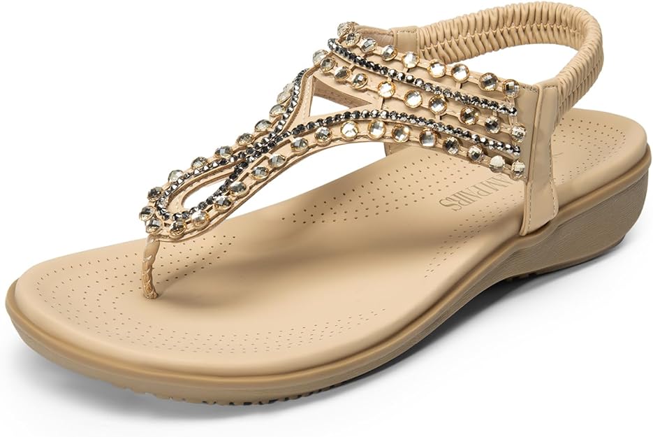 Dream Pairs Rhinestone Sandals with back strap.