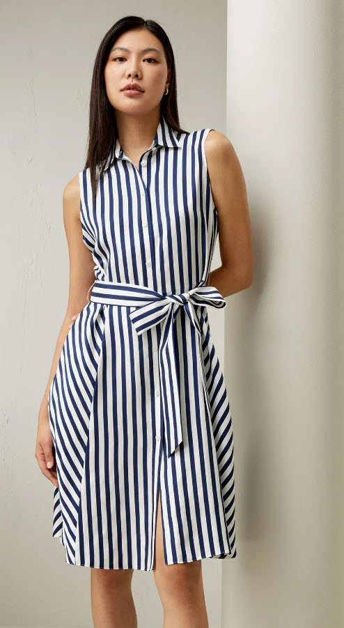 Lily Silk striped sleeveless dress