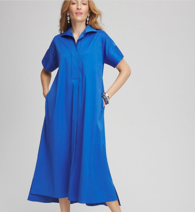 Blue flowy dress from Chicos.