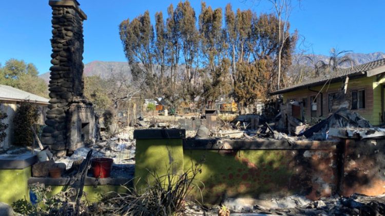 Displaced by catastrophe houses damaged by fire in Altadena