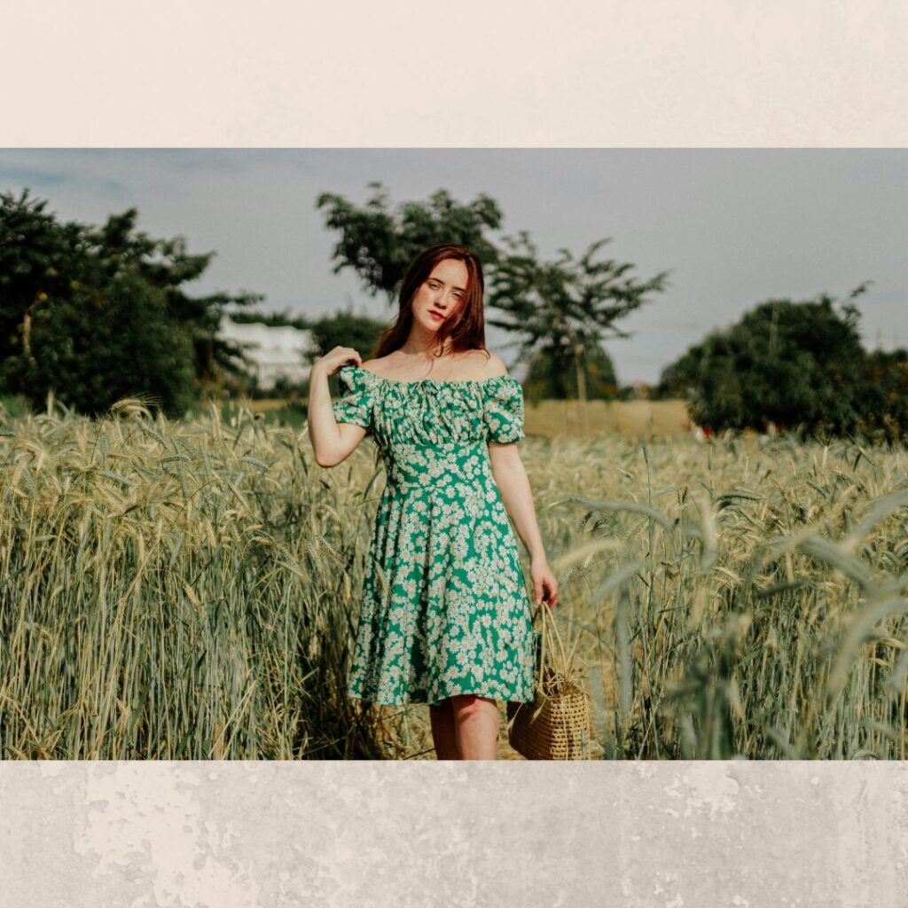 Green and Ivory Dress