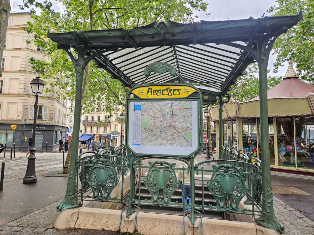 Abbesses Metro Station at Montmartre in Paris France.