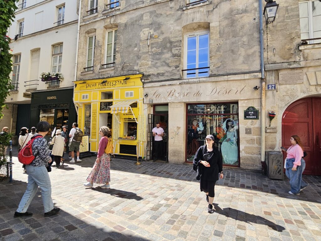 rue des Rosiers in the old Jewish section of the Marais in Paris, France. Sacha Finkelsztajn