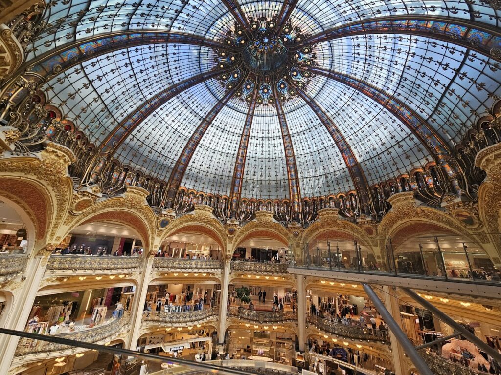 Galerie LaFayette Shopping Center in Paris, France glass dome