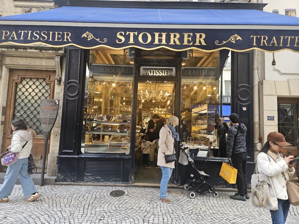 Stohrer is a patissier circa 1730 on rue Montorguiel in Paris, France.