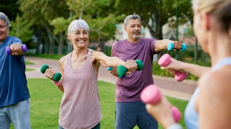 Senior women benefit from strength training to prevent falls and conduct daily tasks with a lower risk of injury.
